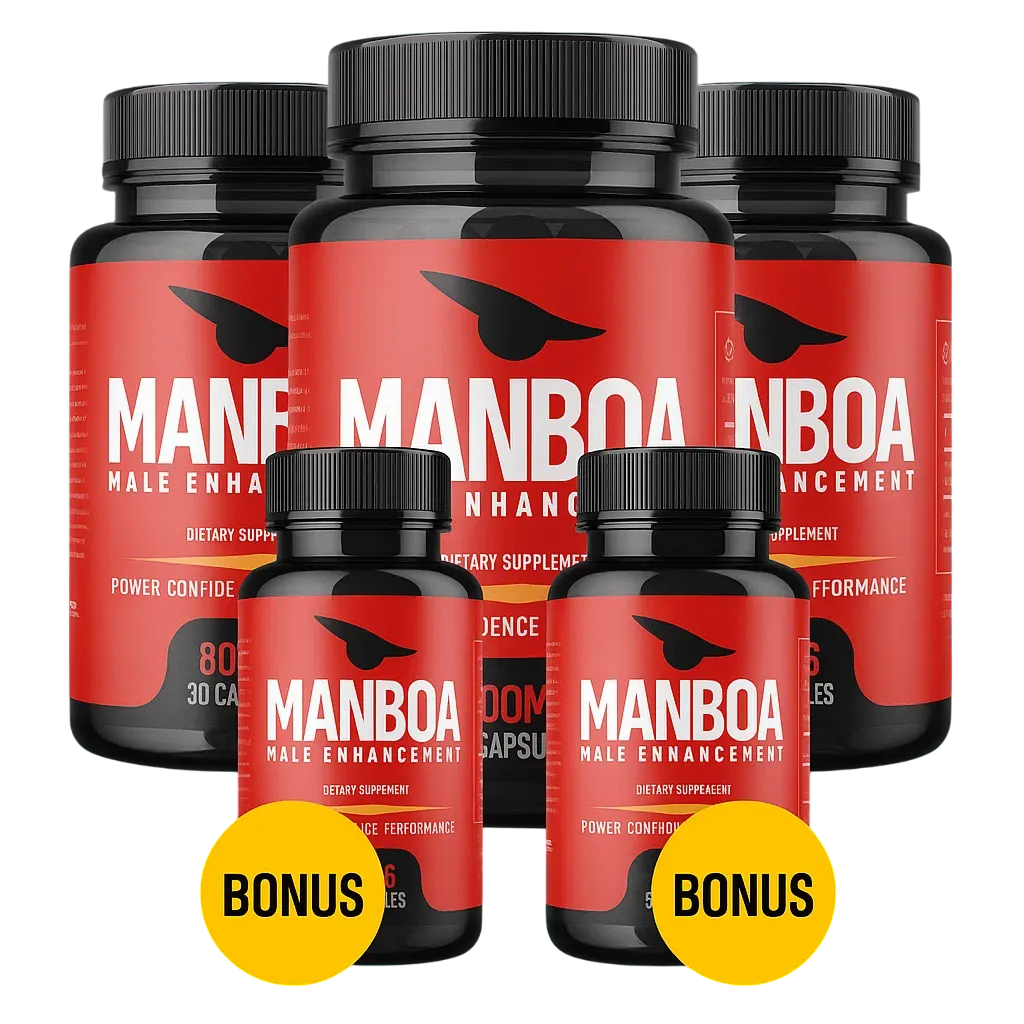 Manboa male enhancement 3+2 bundle offer, featuring five bottles total for optimal hormone balance and performance enhancement.