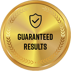 Badge guaranteeing results from Manboa male enhancement supplement use.